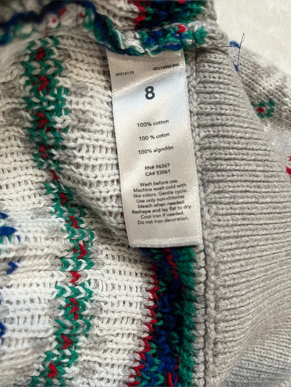 OshKosh B’gosh Boys Fair Isle Dinosaur Crew Neck Vintage Style Sweater Size 8